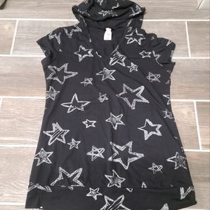 Candy Rain Black Star Hooded TShirt